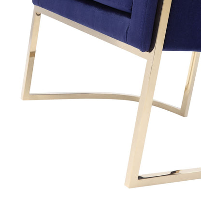 Betsy Navy Blue Velvet and Gold Dining Chair
