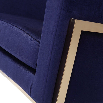 Betsy Navy Blue Velvet and Gold Dining Chair