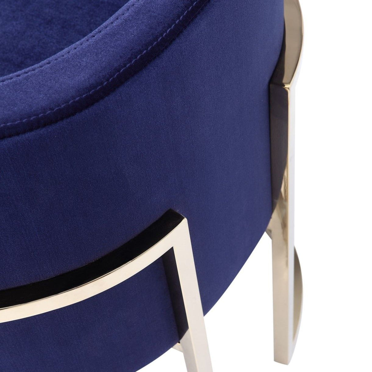 Betsy Navy Blue Velvet and Gold Dining Chair
