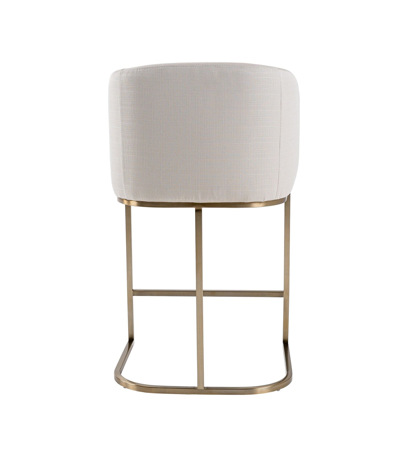 Modrest Yukon - Modern Off White Fabric & Brushed Brass Counter Chair