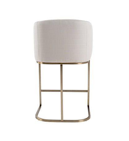 Modrest Yukon Modern Off White Fabric & Brushed Brass Counter Chair - A Chic and Comfortable Addition to Contemporary Spaces, Featuring Elegant Upholstery and Sleek Brushed Brass Accents.