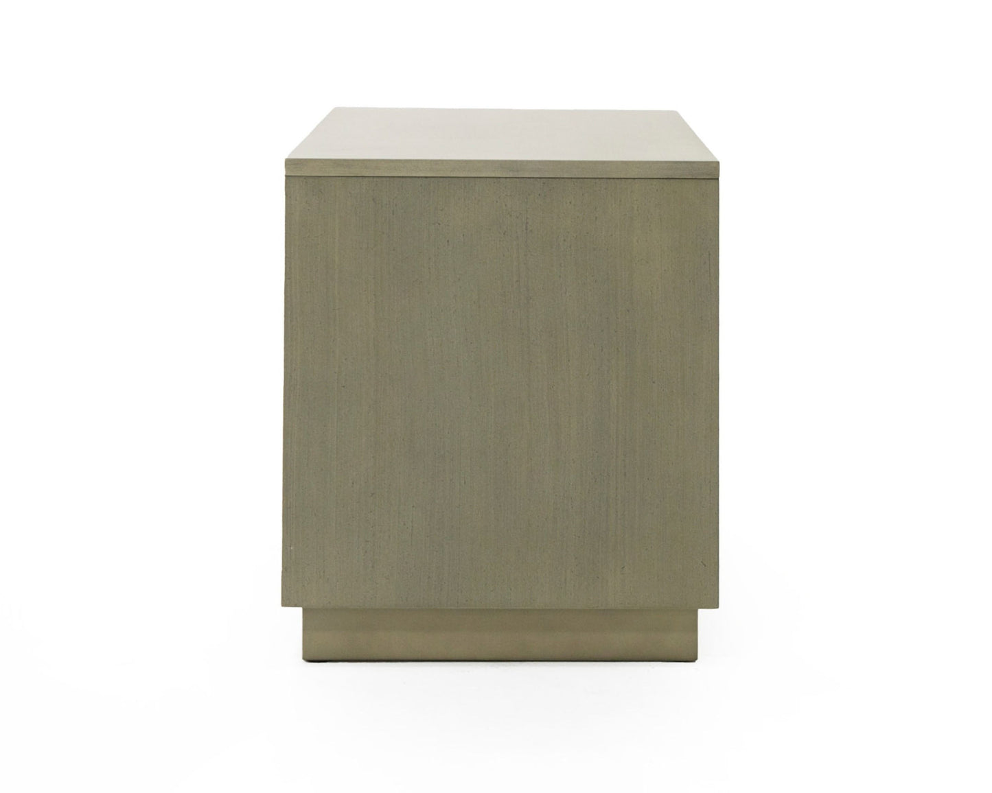 Modrest Nixa - Modern Wide Birch + Brushed Bronze Nightstand