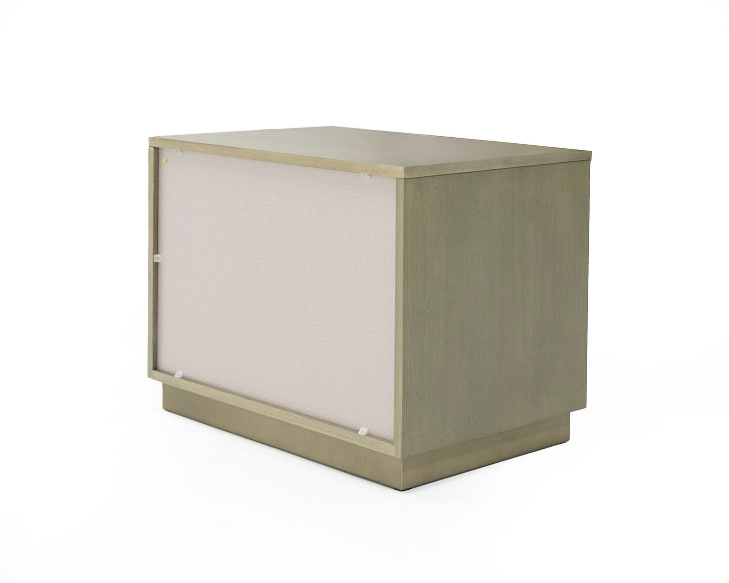 Modrest Nixa - Modern Wide Birch + Brushed Bronze Nightstand