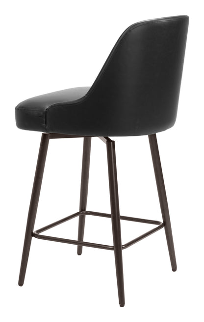 Keppel Swivel Counter Stool - Black & Bronze Modern and Stylish Swivel Stool for Contemporary Kitchens and Dining Spaces