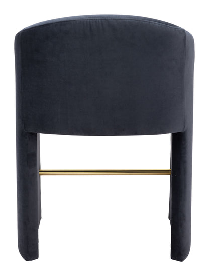 Emas Counter Stool - Midnight Gray Sleek and Stylish Upholstered Stool for Modern Kitchens and Dining Spaces