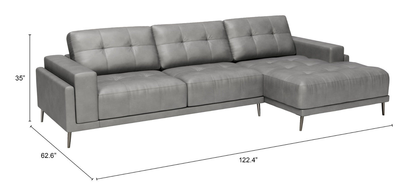 Bliss RAF Chaise Sectional Gray