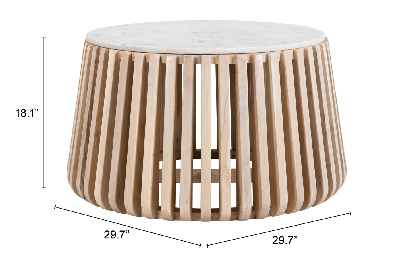 Cyprus Coffee Table - White & Natural Sleek and Elegant Coffee Table for Contemporary Living Rooms