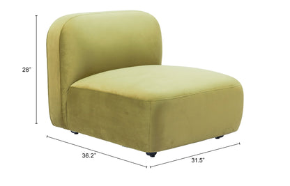 Biak Middle Chair - Green Stylish and Comfortable Upholstered Chair for Modern Living Spaces