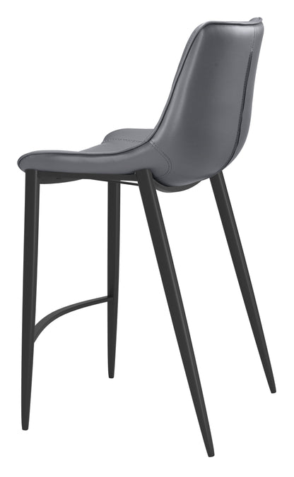 Magnus Counter Stool (Set of 2) Dark Gray & Black