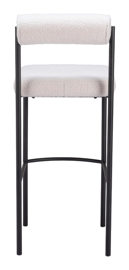 Livorno Barstool Set of 2 - Ivory Stylish and Comfortable Barstools for Modern Kitchens and Home Bars