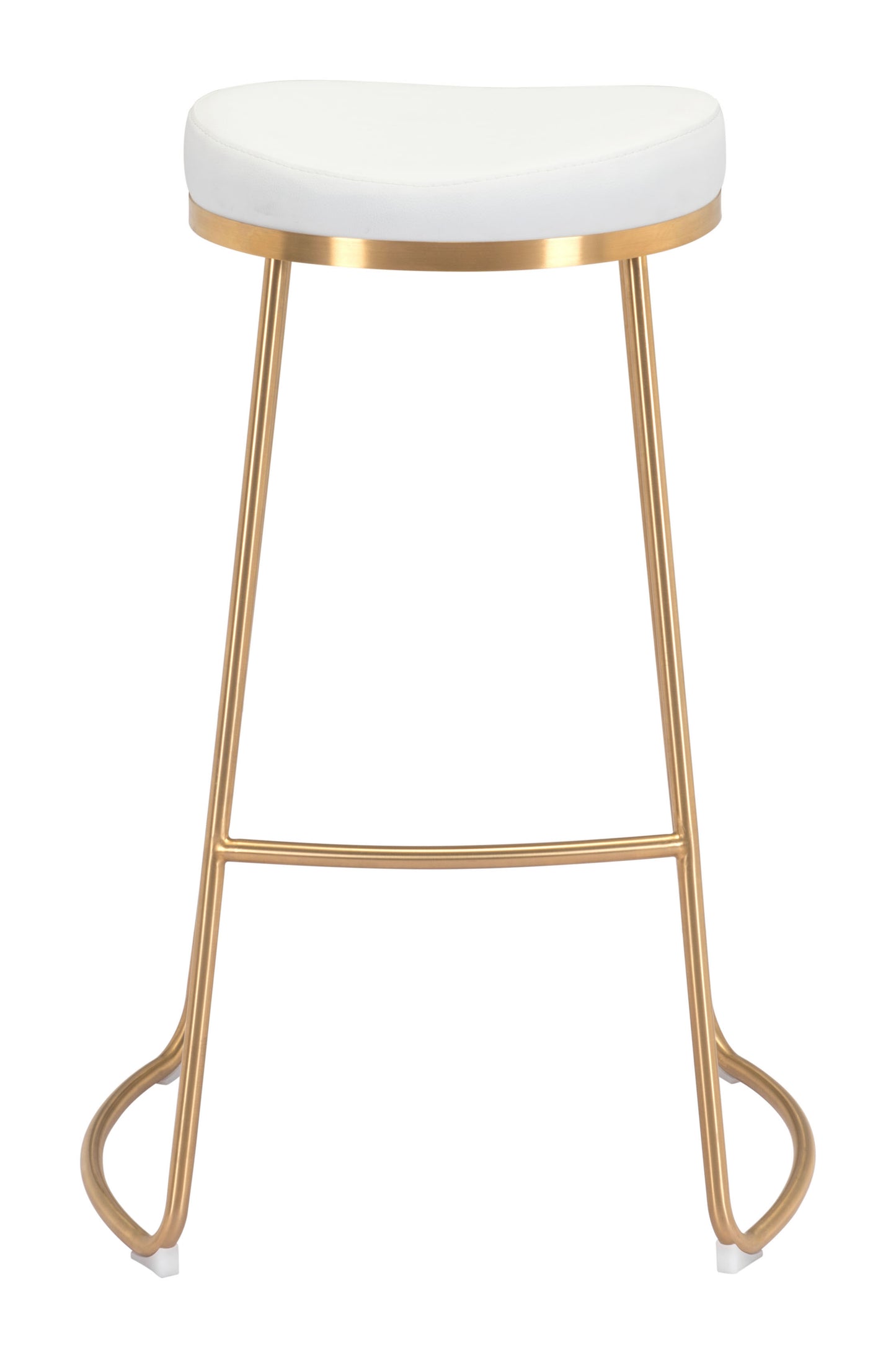 Bree Barstool (Set of 2) White & Gold