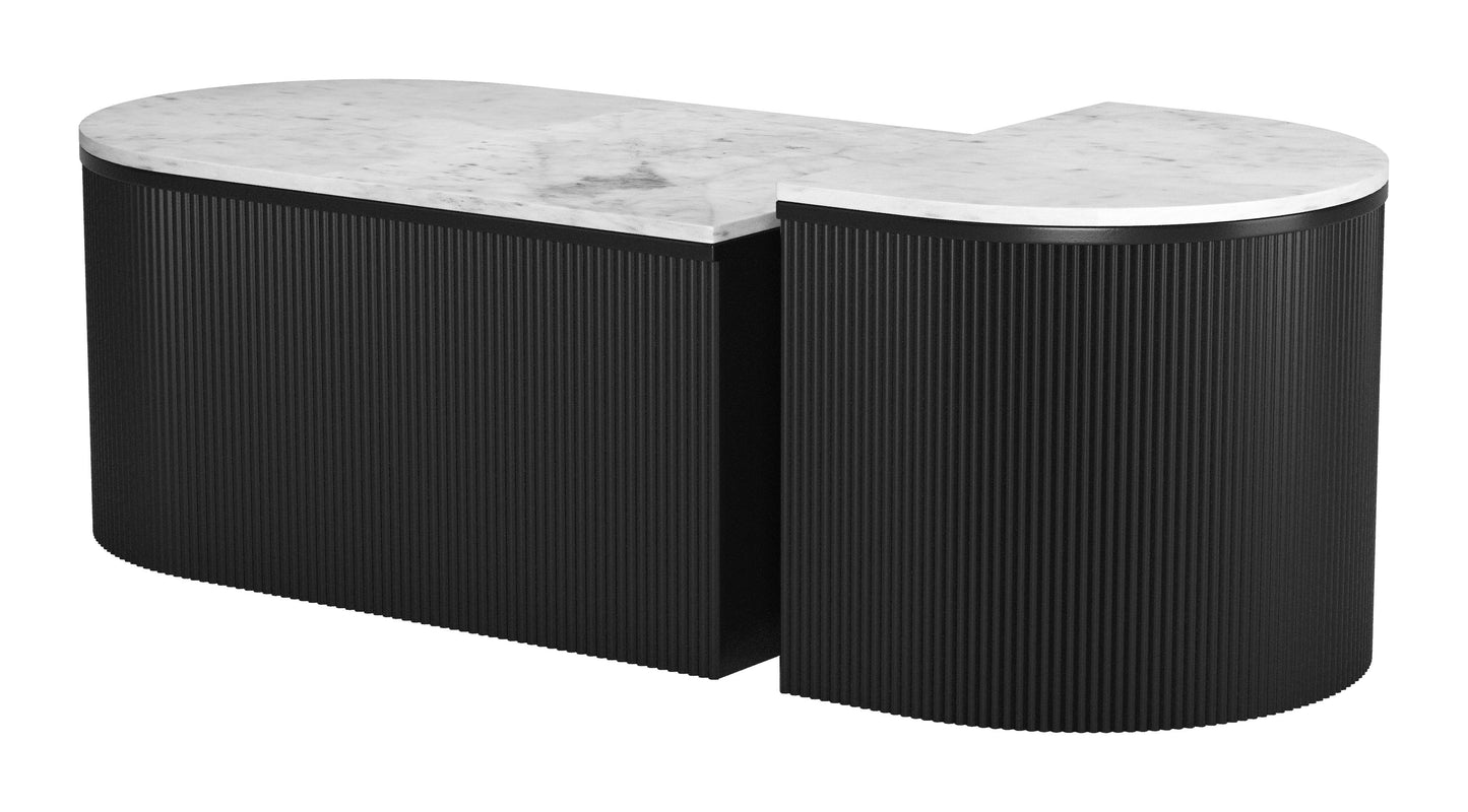 Ormara Coffee Table Set (2-Piece) White & Black