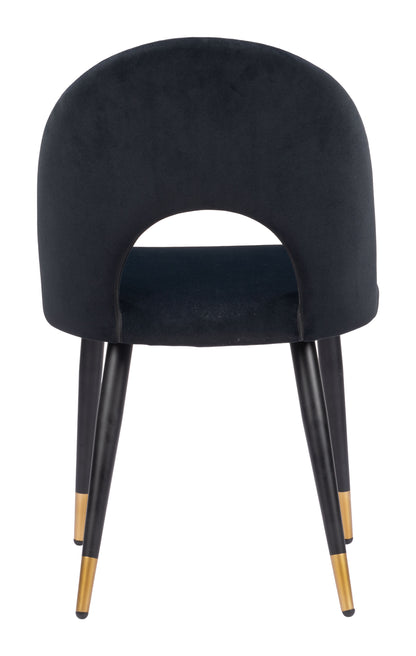 Menlo Dining Chair Set of 2 - Black Stylish and Sleek Upholstered Chairs for Modern Dining Rooms
