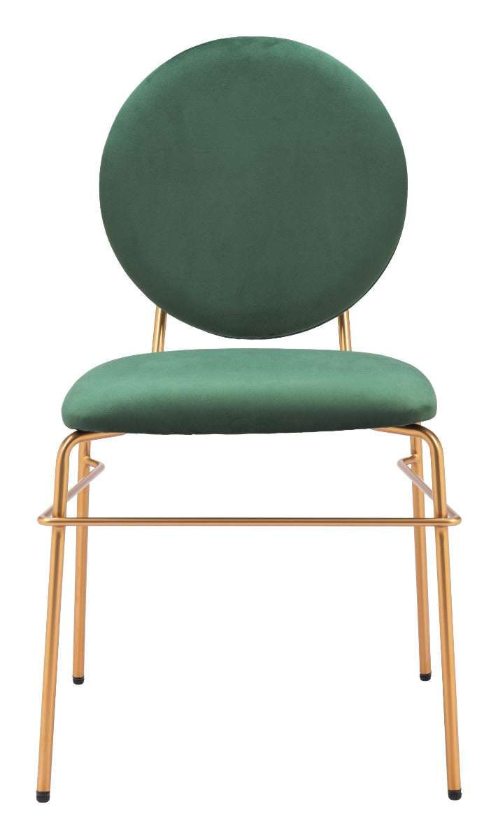 Odessa Dining Chair Set of 2 - Elegant Green & Gold Design for Stylish Dining Spaces