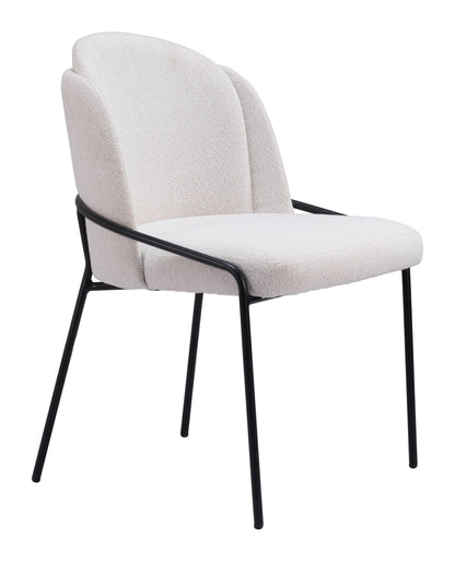 Jambi Dining Chair Set of 2 - Ivory Elegant and Comfortable Upholstered Chairs for Modern Dining Rooms