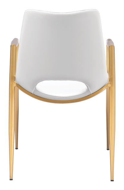 Desi Dining Chair (Set of 2) White & Gold