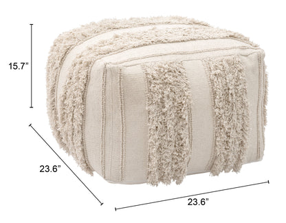 Peru Ottoman - Beige Elegant and Comfortable Ottoman for Modern Living Rooms and Spaces