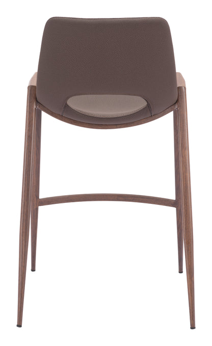 Desi Counter Stool Set of 2 - Sophisticated Brown & Walnut Design for Modern Kitchens and Dining Spaces