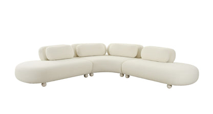 Divani Casa Gilbert - Contemporary White Fabric Modular Sectional Sofa