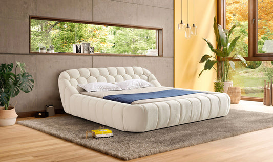 Divani Casa Yolonda - Chic Off-White Fabric Bed for Contemporary Bed