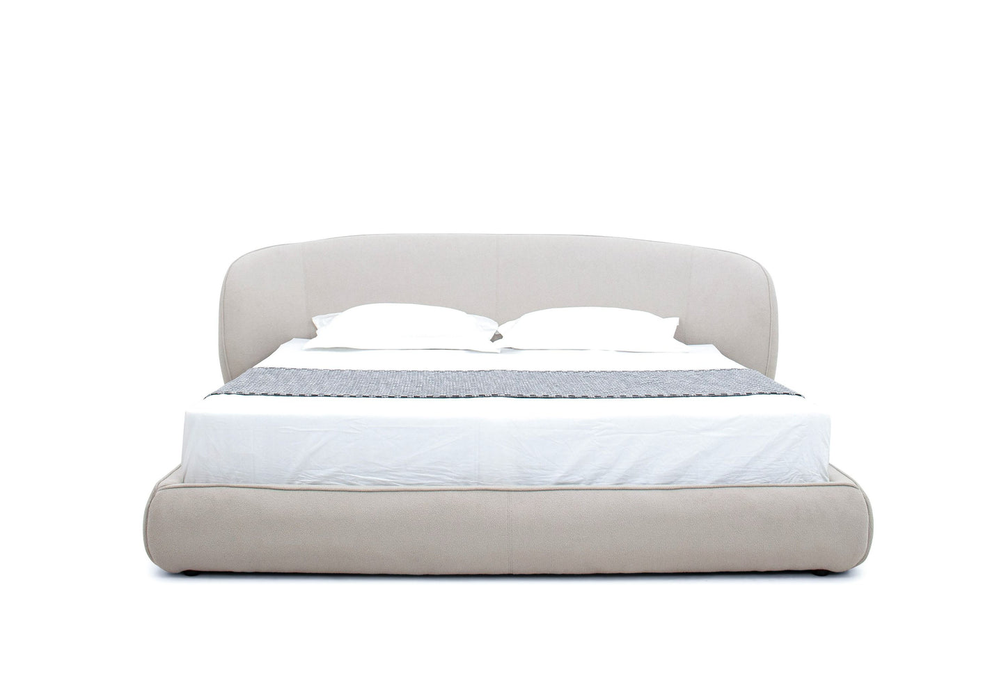 Modrest Lambert - Modern Beige Fabric Upholstered Bed