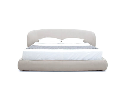 Modrest Lambert Modern Beige Fabric Upholstered Bed - Sleek & Comfortable Bedroom Design