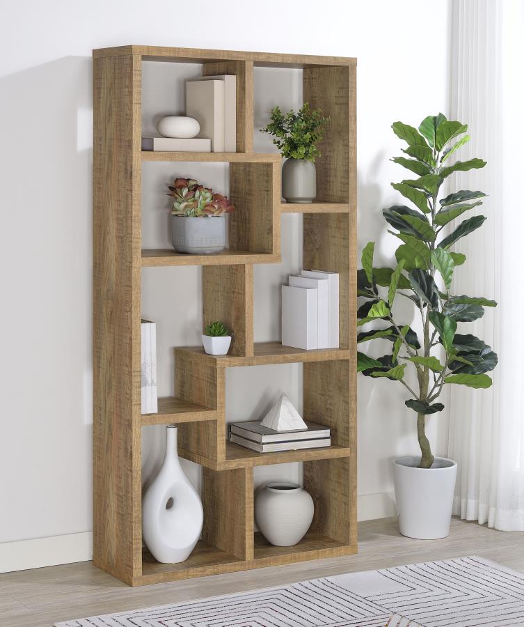 Theo 71‑Inch 6‑Shelf Bookshelf Mango