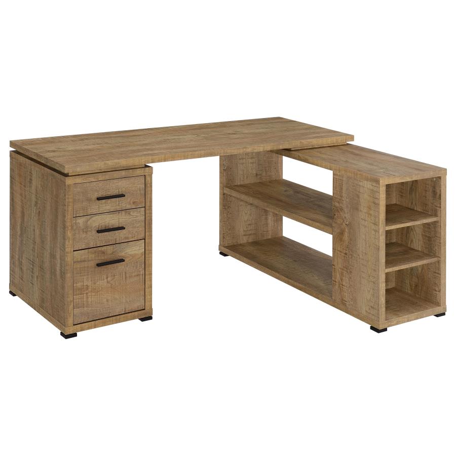Yvette 60‑Inch 3‑Drawer L‑Shape Computer Desk Mango