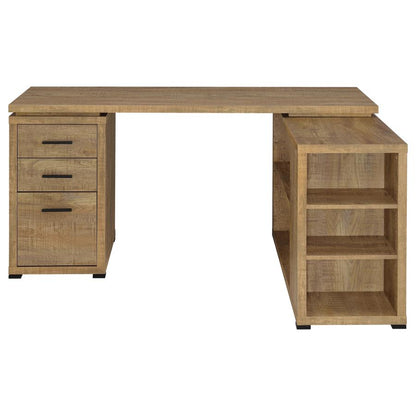 Yvette 60‑Inch 3‑Drawer L‑Shape Computer Desk Mango