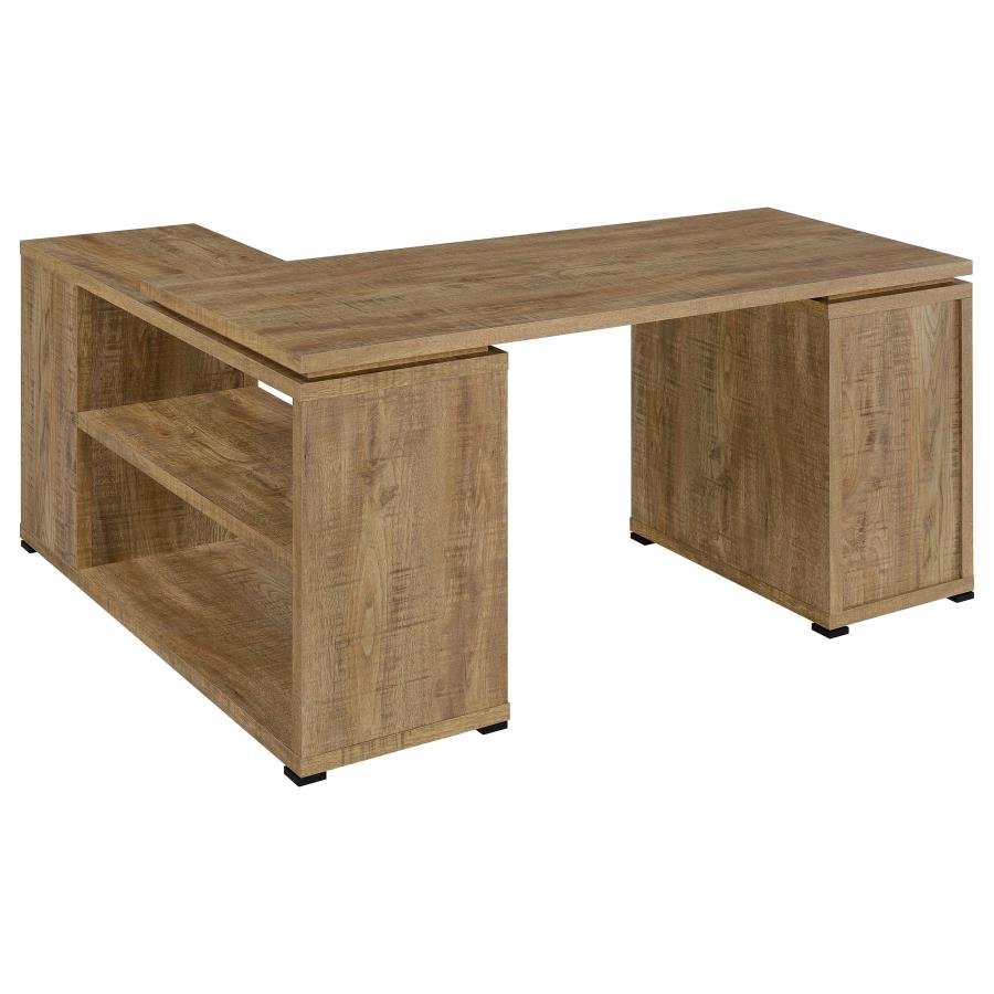 Yvette 60‑Inch 3‑Drawer L‑Shape Computer Desk Mango