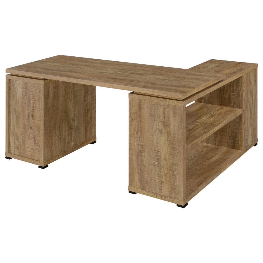 Yvette 60‑Inch 3‑Drawer L‑Shape Computer Desk Mango