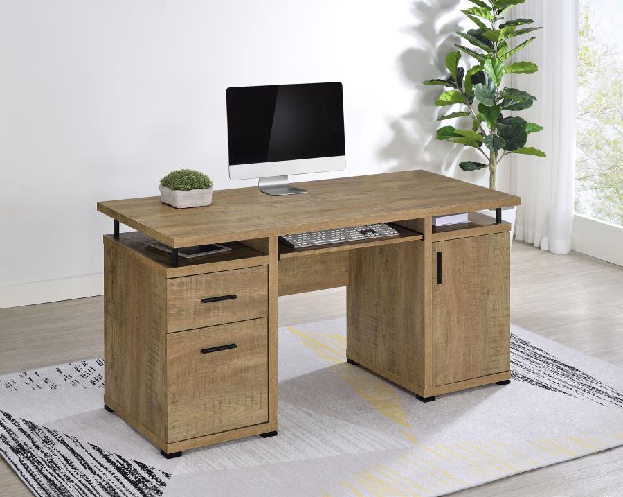 Tracy 55‑Inch 2‑Drawer Office Computer Desk Mango