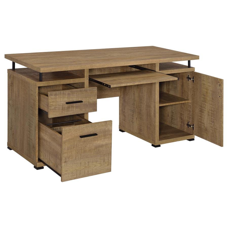 Tracy 55‑Inch 2‑Drawer Office Computer Desk Mango