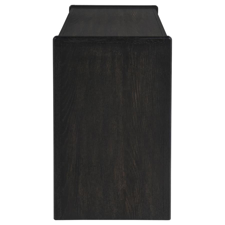 Leandro Burnished Black 2‑Drawer Home Office Writing Desk