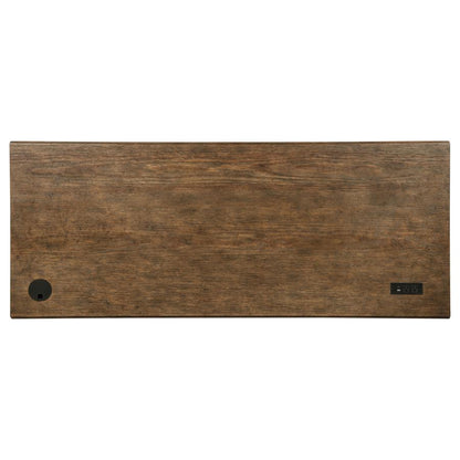 Altidore 68‑Inch 7‑Drawer Executive Home Office Desk Distressed Brown