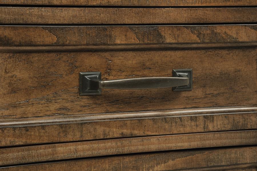 Altidore 68‑Inch 7‑Drawer Executive Home Office Desk Distressed Brown