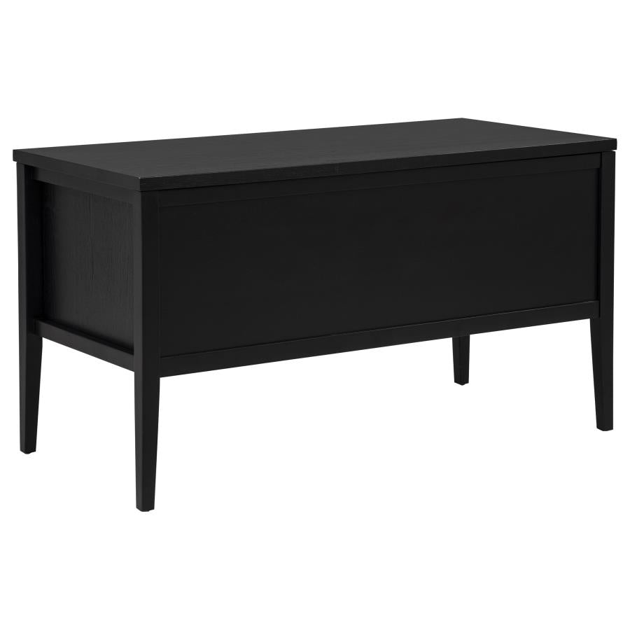 Graham 54‑Inch 4‑Drawer Double Pedestal Lift Top Computer Desk Black