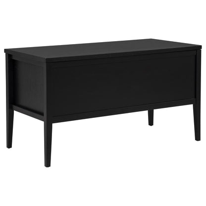 Graham 54‑Inch 4‑Drawer Double Pedestal Lift Top Computer Desk Black