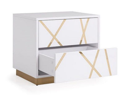 Modrest Nixa - Modern White + Gold Bedroom Set