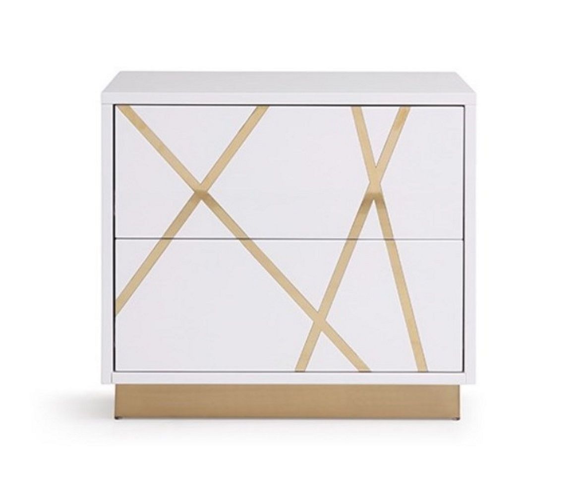 Modrest Nixa - Modern White + Gold Bedroom Set