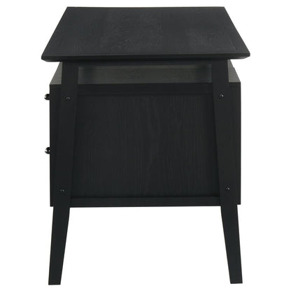 Goodson 64‑Inch 4‑Drawer Double Pedestal Computer Desk Black