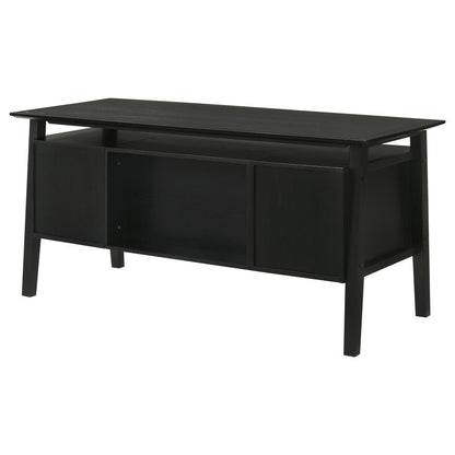Goodson 64‑Inch 4‑Drawer Double Pedestal Computer Desk Black
