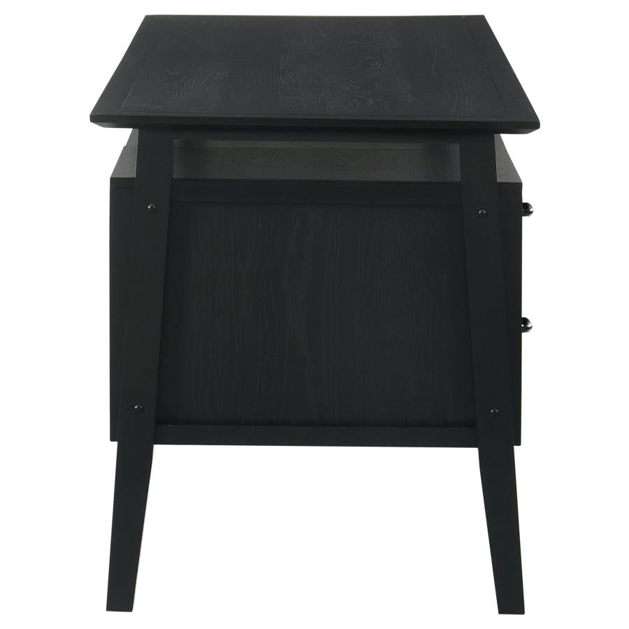 Goodson 64‑Inch 4‑Drawer Double Pedestal Computer Desk Black