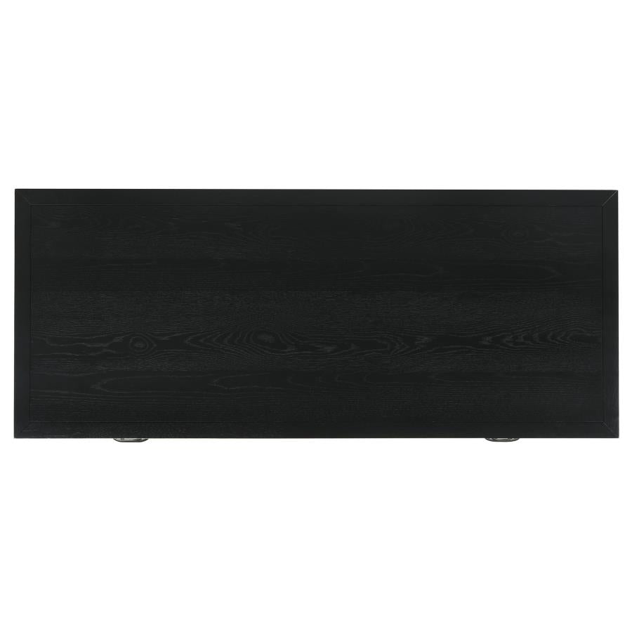 Goodson 64‑Inch 4‑Drawer Double Pedestal Computer Desk Black