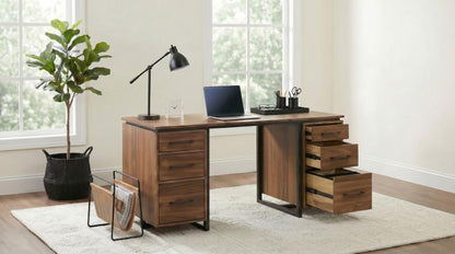 Berhalter 6‑Drawer Double Pedestal File Computer Desk