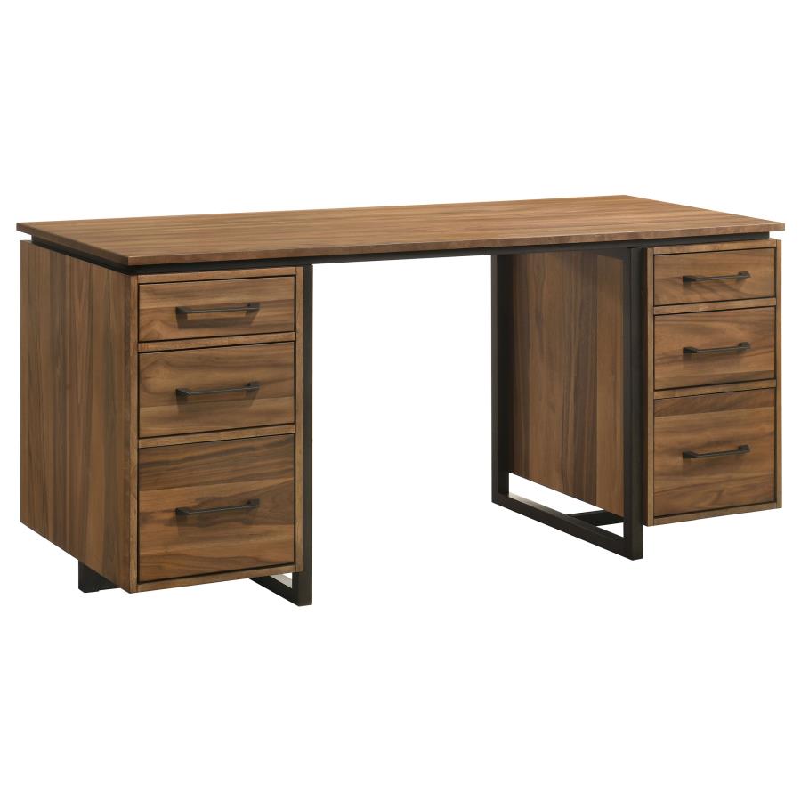 Berhalter 6‑Drawer Double Pedestal File Computer Desk