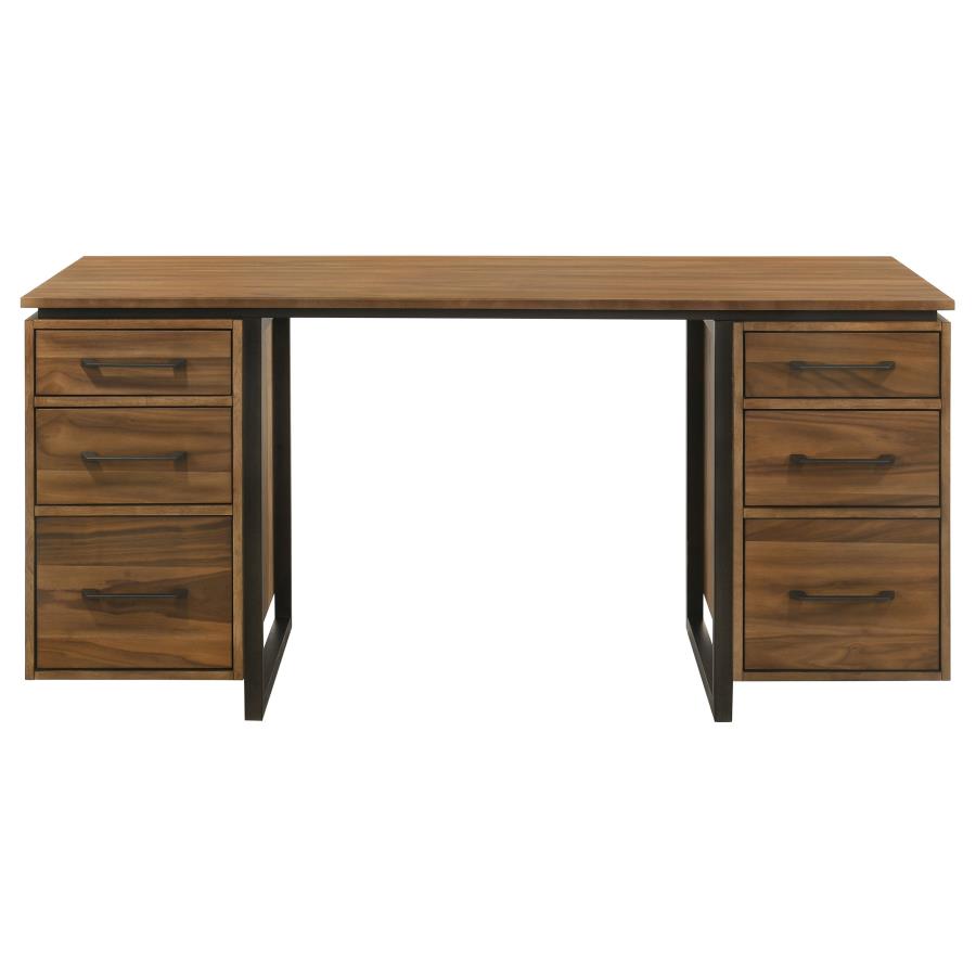 Berhalter 6‑Drawer Double Pedestal File Computer Desk