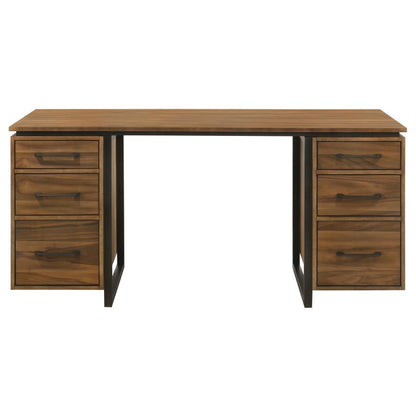 Berhalter 6‑Drawer Double Pedestal File Computer Desk