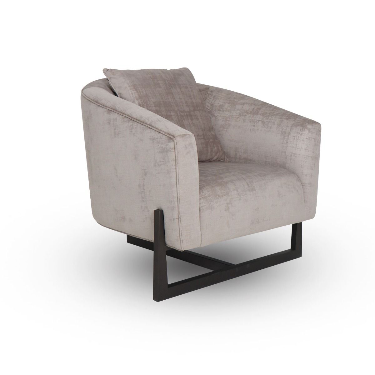 Modrest Forbis - Contemporary Light Grey Fabric Accent Chair