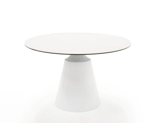 Modrest Edith - Modern Round White Ceramic Dining Table